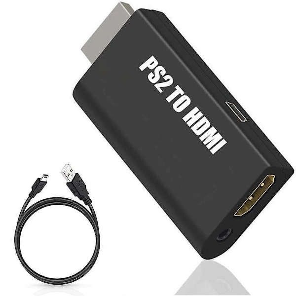 PS2 - HDMI-muunninsovitin, videomuunnin PS2 - HDMI -muuntimella 3,5 mm:n ääniliitäntään HDTV HDMI -näyttöön, tukee kaikkia PS2-näyttötiloja