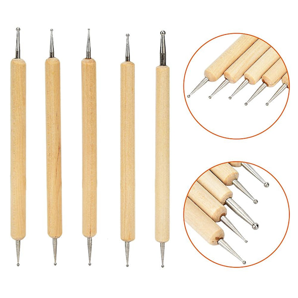 DIY-nahkaveistokynäsetti, lusikkapää ja kaksoispään porakynä, 8 osaa