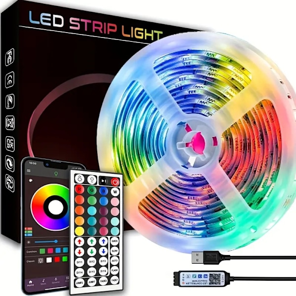 20m LED-valot Bluetooth Rgb-valot LED-nauhavalot