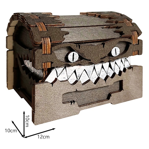 Dungeons and Dragons skattekiste monster figur terning opbevaring byggeklods kasse træ håndværk ornamenter