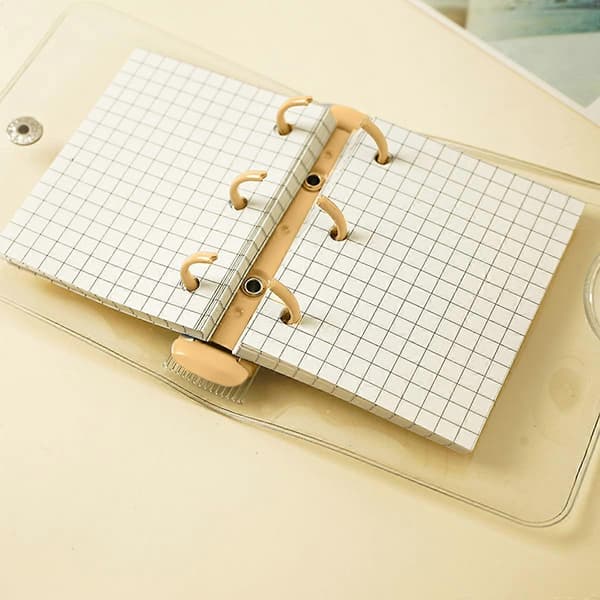 2-pack Mini Transparent 3-ring Binder Covers Folder Rund Ringpärmskydd med Knapp