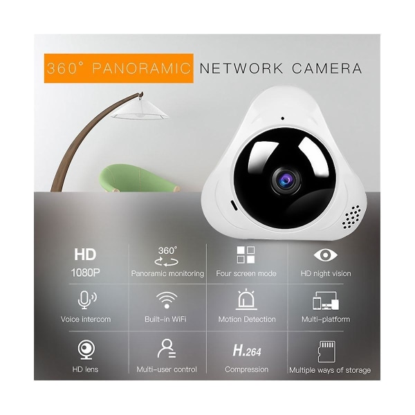 For Yoosee panoramakamera 360-graders Intelligent Baby Mini Fisheye Safety Lukket krets TV
