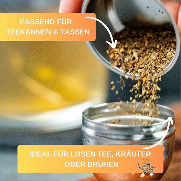 4 Stykker Te-sil i Rustfritt Stål med Kjededesign for Løs Te