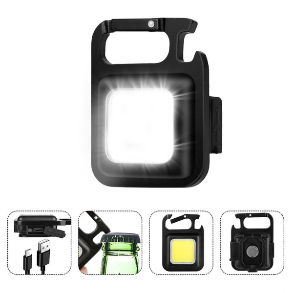 Cob Light Nøgleringe Udendørs Camping Genopladelig Emergency Light Mini lommelygte