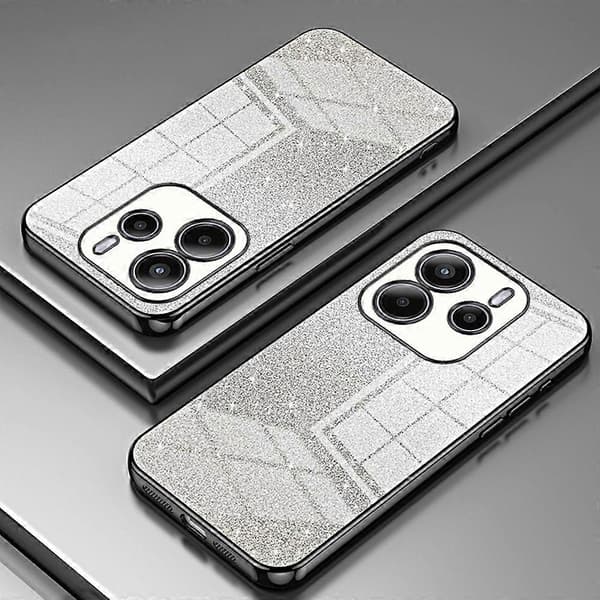 Elektroplettering Gradient Glitter TPU Telefoncover til Xiaomi Redmi Note 14 4G (163.25mm) - Sort