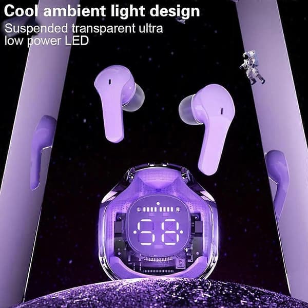 Cmory Ørepropper, Cmory Hodetelefoner, Bluetooth 5.3 LED-skjerm Vanntette Øretelefoner