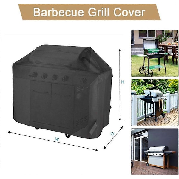Grillöverdrag för utomhusbruk, 210D gasgrillöverdrag för uteplats, slitstarkt väderskydd.