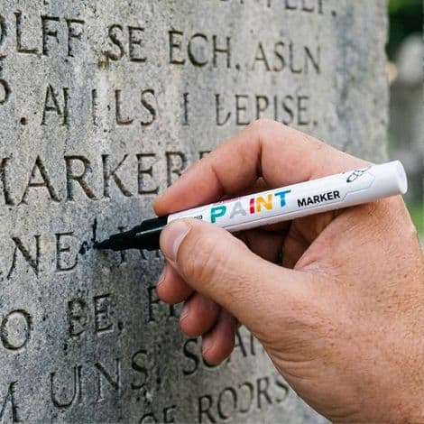Bättringsfärgpenna för gravstenar, vattentät stenmarkör med precisionsspets, snabbtorkande bläck som inte blöder.