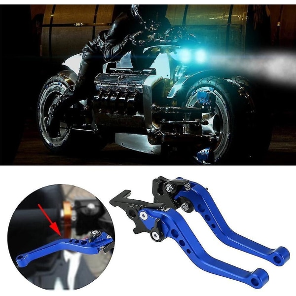 1 par universell 22 mm 7/8" Cnc aluminium motorsykkel clutch trommelbrems spak (blå)