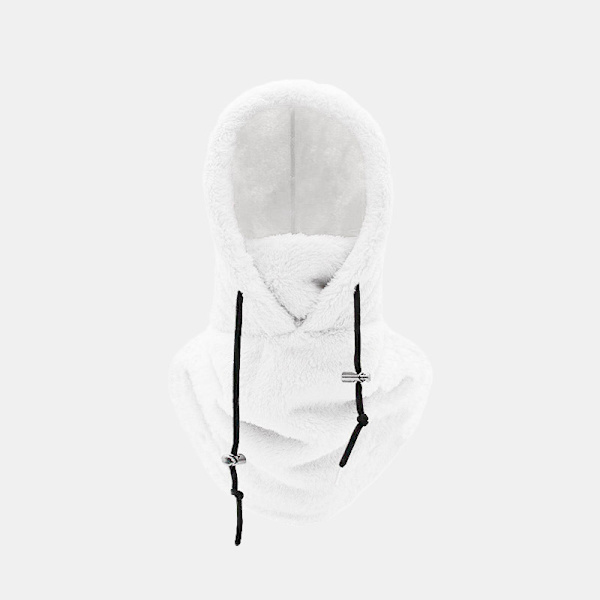 Ski-maske Vinter Balaclava Kaldt Vær Vindtett Justerbar Varmt Hettehatt Halsduk Pure white