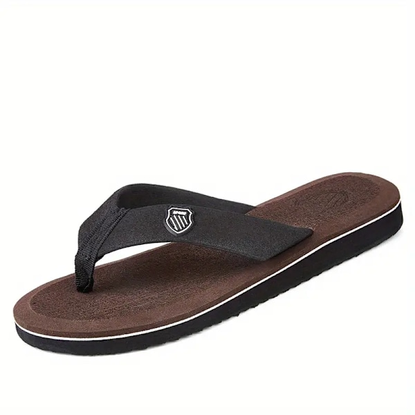 Snabbtorkande halkfria flip-flops för män - bekväma tofflor för inomhus- och utomhusaktiviteter på sommaren Dark Brown 45