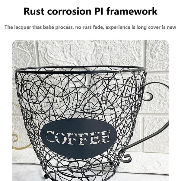 Kaffekapsel Universal förvaringskorg Kaffekoppskorg Kaffekapsel Organizer Pod Black Cafe Ho