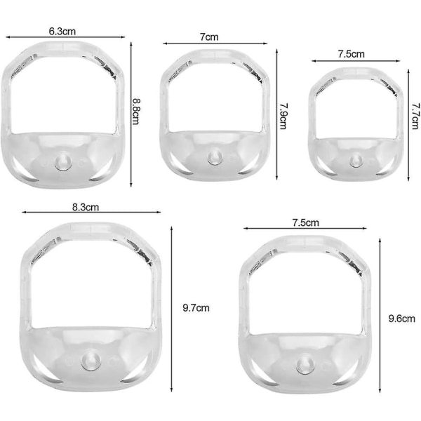 5 kpl läpinäkyviä parran muotoilumalleja 5 kokoa vatsalihaksen parran muotoilutyökalu Käytännöllinen vuohenhaita