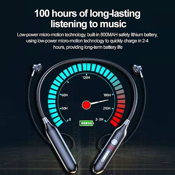 Headset 800 Mah Stereo med Mikrofon för TWS Hörlurar Sport Hörlurar LED Ström