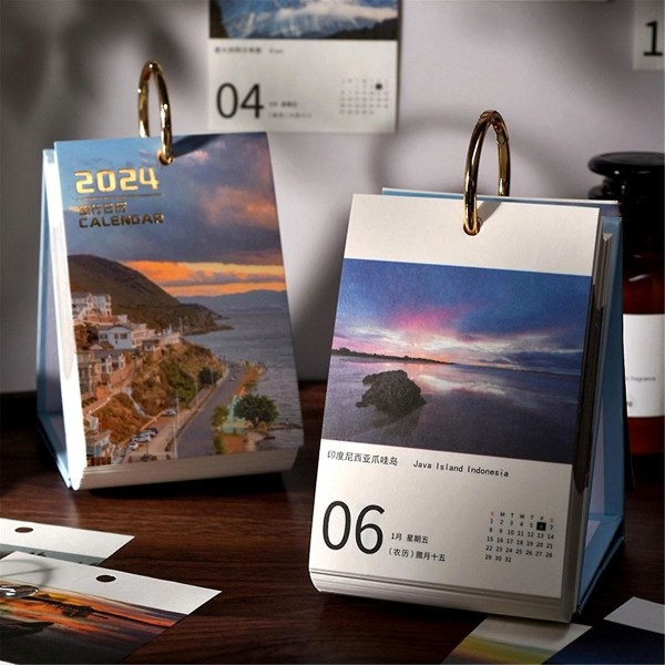 2024 Resekalender Kalender Ins Skrivbordsdisplay Presenter Anpassad Skrivbords kalender