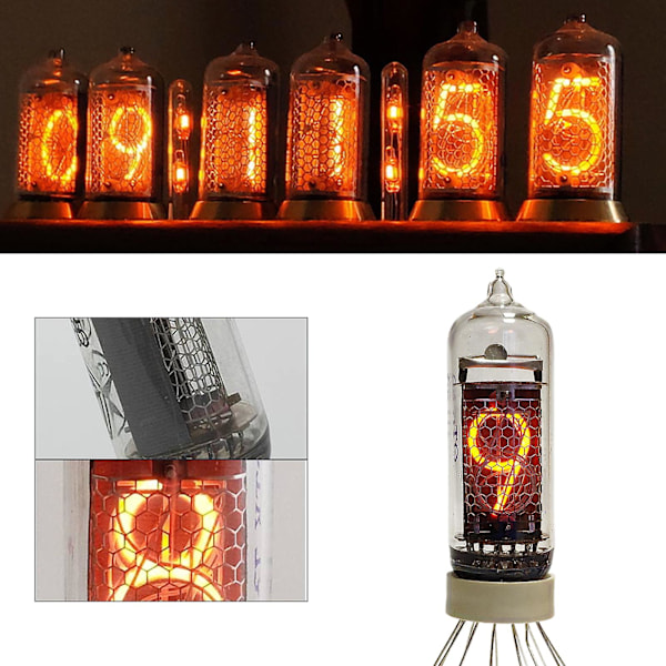 IN-14 Nixie-rörsklocka Kit - Retro skrivbords termometer & klocka med autentisk kallkatoddisplay js