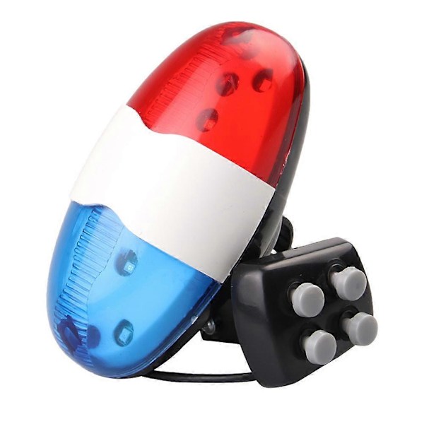 Bell 6 LED 4-toners Horn Sykkelring LED Sykkellys Elektronisk Sirene Sykkel Scooter MTB Tilbehør