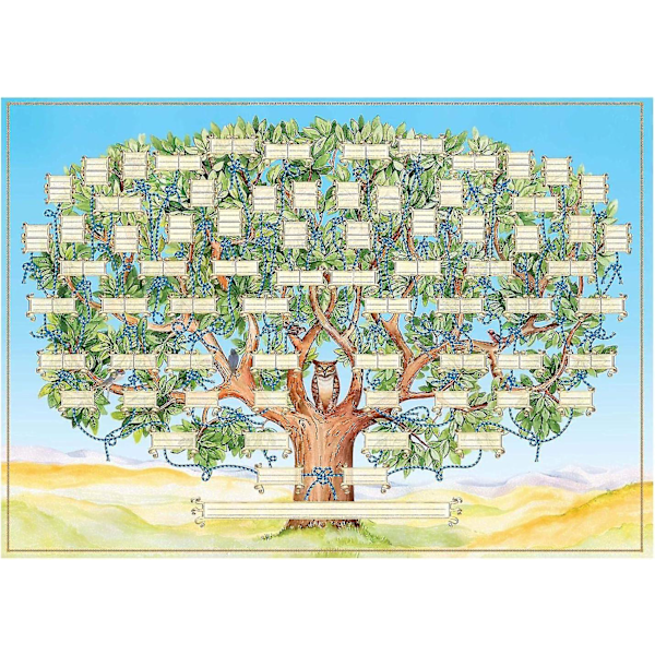 Family Tree Chart To Fill In, 6 Generation Genealogy Poster Blank Fillable Ancestry Chart Family Tree, 15.75x23.62inch Family Tree Chart Genealogy Wal