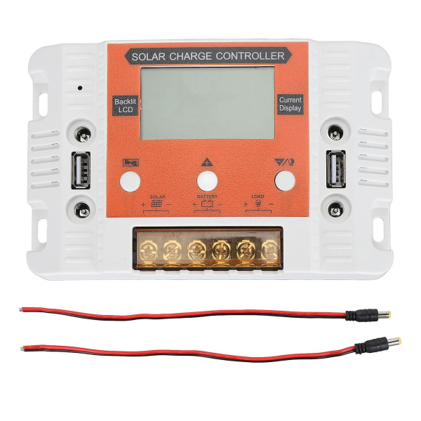 Solar Charge Controller LCD Bakgrundsbelyst Display Minnesfunktion Dubbel USB utgång Solpanelsregulator 12V24V 30A