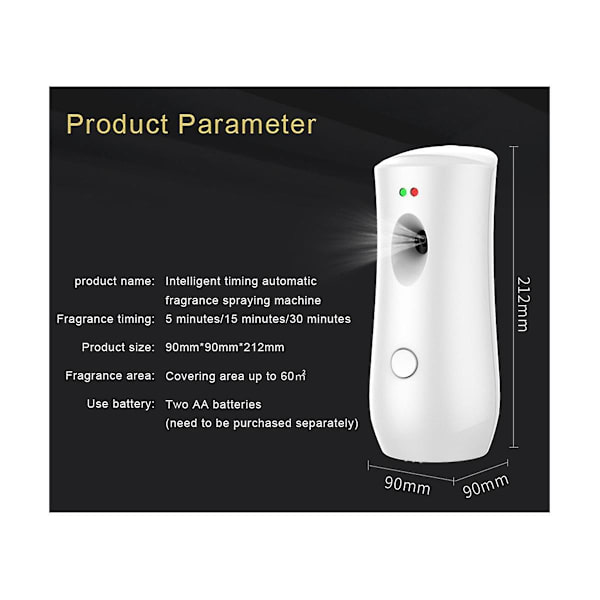 Automatisk Doft Spraymaskin Tidstyrd Doft Sprayer Intelligent Doft Sprayning Hotell Badrum Tid