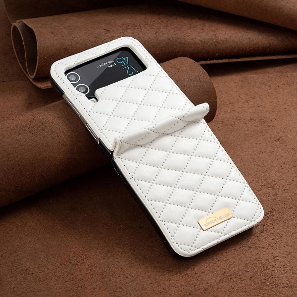 Stereo Rombus Pehmeä Nahka Phone case Yhteensopiva Samsung Galaxy Z Flip 4 koko kehon cover