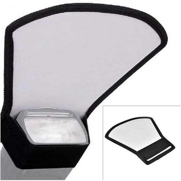 1 stk. Blitsdiffuser Reflector Premium Tosidig Sølv/hvit Bend Bounce Flash Reflector Kit med elastisk stropp