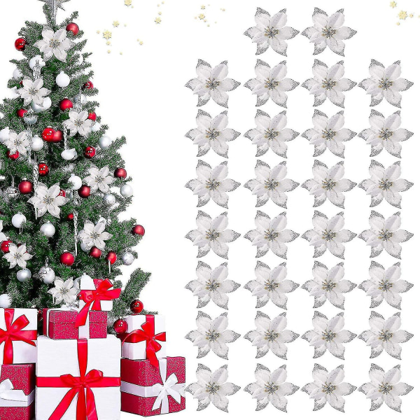 30st Christmas Glitter Julstjärna konstgjord julblomma