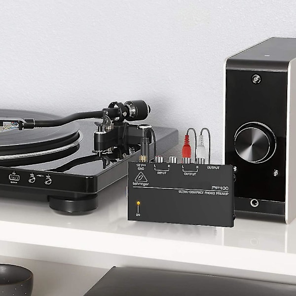Ctmw Phono Forforstærker - Mini Elektronisk Audio Stereo Grammofon Forforstærker Med Rca Indgang, Rca Udgang & Lav Støj Drift Drevet Af 12 Volt
