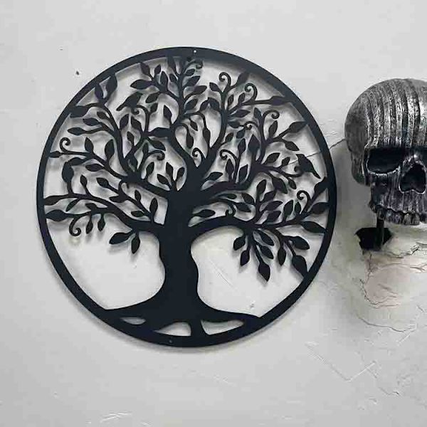 Livets tre veggkunst Metall tre av livet veggdekor Familie tre vegg skilt 11 tommer Tre av livet vegg hengende bad kjøkken stue soverom innendørs