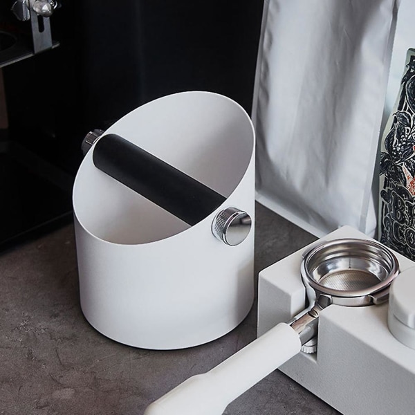 Knock Box-kompatibel kaffe med aftagelig knockbar espressobakke Kompatibel hjemmekøkken Kontor-espressomaskine tilbehør-hvid