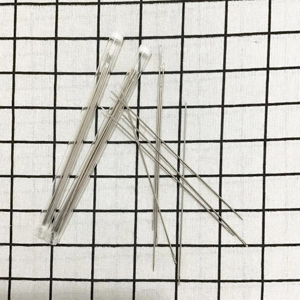 Metalliset isoneulalaiset 20 kpl säilytyspullosarjalla Pitkät ompeluneulat DIY-kirjontaan Neulatyöt Kangaskäsityöt