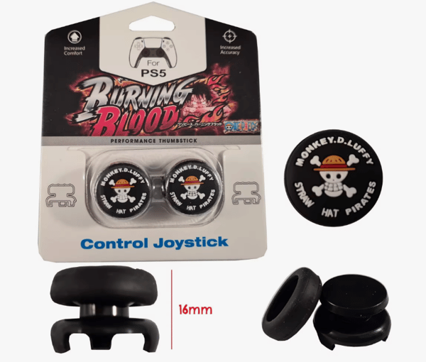 Spilforbedringskit til Gamepads: Joystick Cover + 16mm Riser - Level Up Dit Spil Monkey Luffy