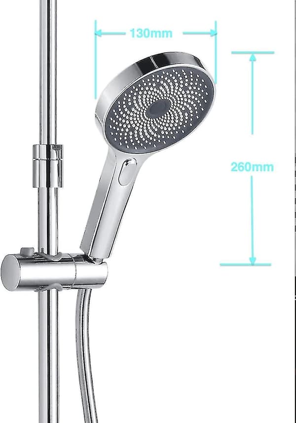 Dusjhode, Hånddusj Stor 130 Mm. Hånddusjhode Med 3 Dusjstrålemoduser, Premium