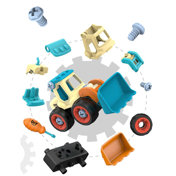 4 i 1 adskille legetøj til børn gør-det-selv byggekøretøjer Pædagogisk legetøj byggelegetøj ingeniørsæt