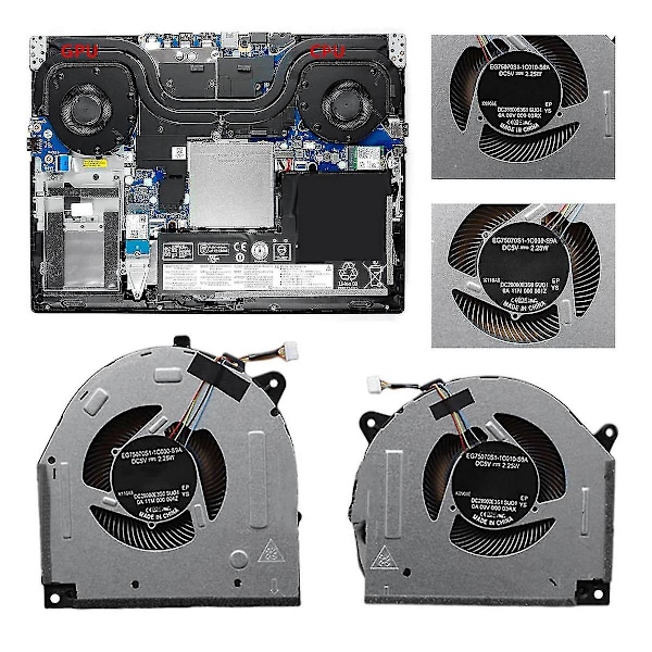 Bærbar computer Cpu Gpu køleventilator til Legion Y7000-2019 Y540-15irh 5f10s13886 Dc28000e3f1
