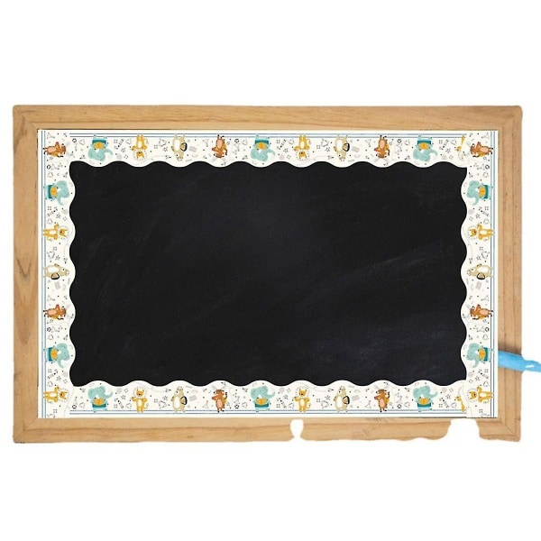 1 rulle opslagstavle-klistermærke Tilbage-til-skolen dekorationskanter til sorte tavler