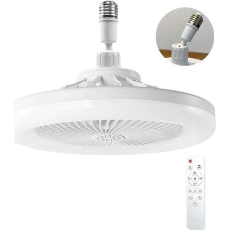Stille loftventilator med LED-lys E27 – Dæmpbar 10-100% – 3 hastigheder – 1/2/4t timer – Til rum op til 10m² – 3 hastigheder