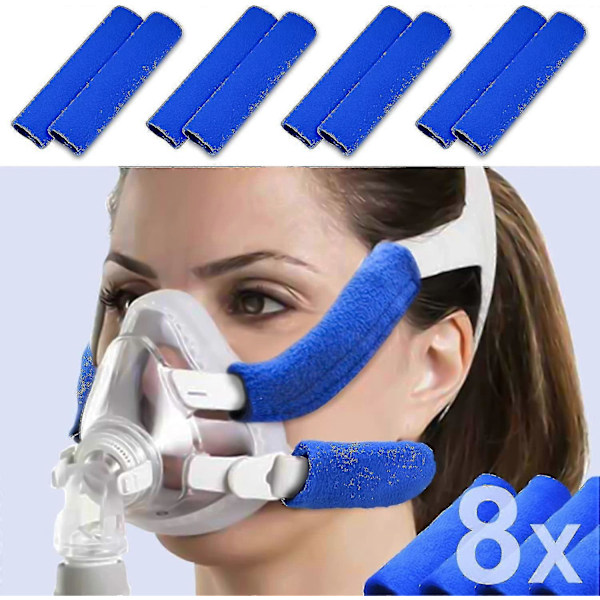 8 kpl Cpap-päähihnan pehmusteita, universaali ja uudelleenkäytettävä Cpap-hihnan pehmusteet, pehmeä fleece-pehmusteet, vähentävät punoitusta ja ihon ärsytystä, erinomainen arvo