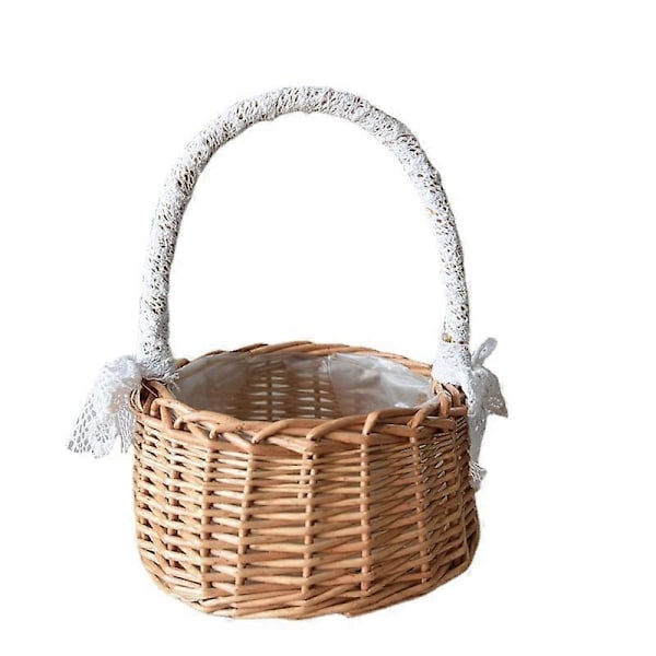 Vicker-korgar för blomsterflickor, set om 2, rustik bröllopsdekor, små korgar för blomsterflickor, sagobröllopskorgar, handgjorda