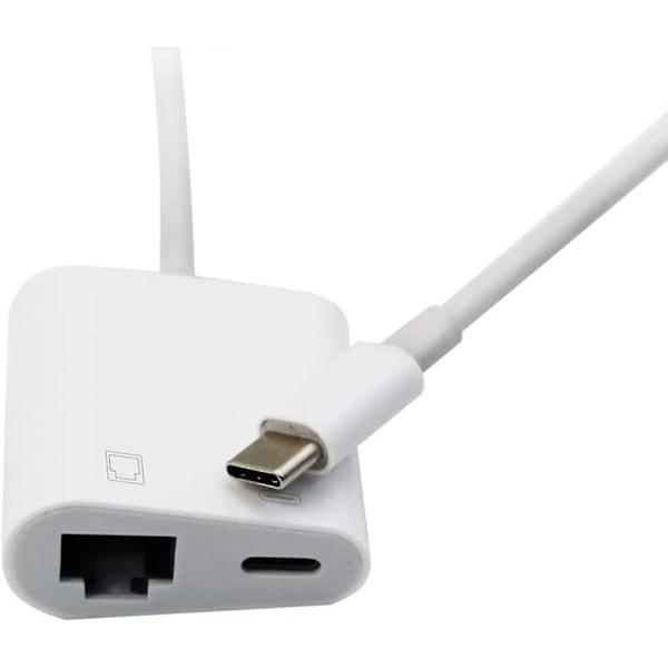 Usb C til Ethernet-adapter, usb type C til Gigabit med ladeport, Thunderbolt 3 til Rj45 LAN-adapter Ny