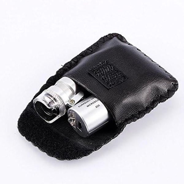 Mini-luppi 60x Mikroskooppiluppi LED- ja UV-valolla Taskuluppi Kultaseppäluppi Mikroluppi Taittuva Taskuluppi