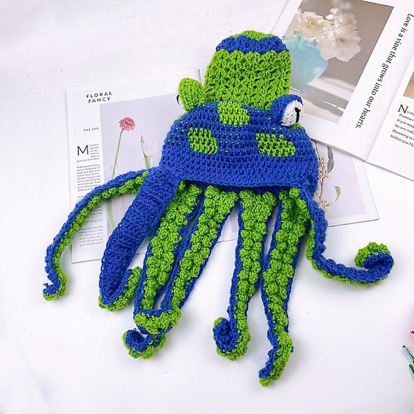 Men Women Crochet Octopus Knitted Hat Fancy Dress Cap For Halloween Handmade Novelty Handmade Funny Tentacle Octopus Hat Fg