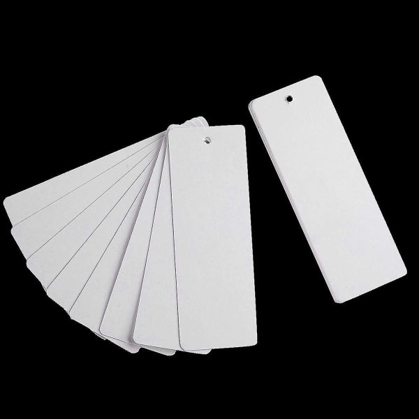 48 stykker Kraft Blank Card-bokmerker for gjør-det-selv-prosjekter og gavelapper, hvit