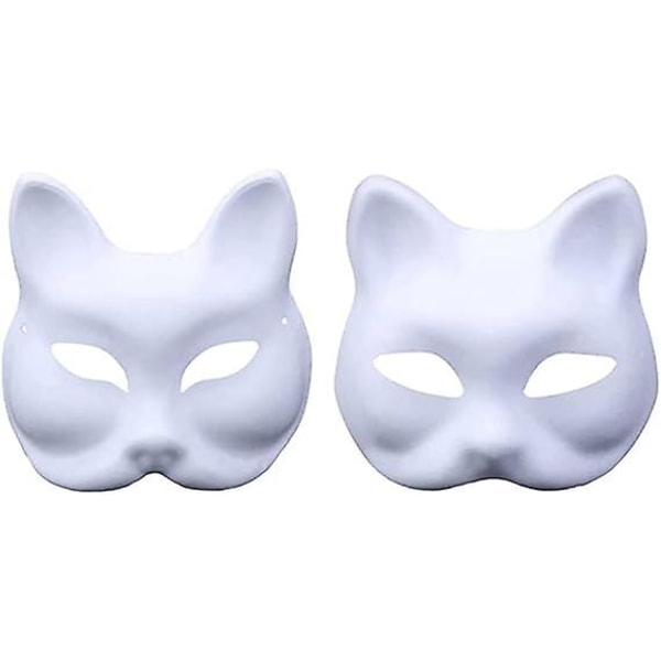 5 Pack Diy Blank Fox Cat -naamarit, Fox Cat -tyhjät paperinaamarit, tavalliset valkoiset graffiti-naamarit, käsinmaalatut persoonallisuuden naamarit, sopivat Cosplay Halloweeniin