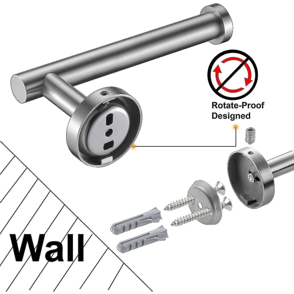 Borstad Nickel Toalettpappershållare Sus304 Rostfritt Stål Halvöppen Rund Silver Väggmonterad Rostfritt Badrum Hotell 5 Inch Tp Hållare Kökstvätt
