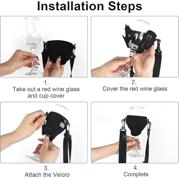 4-pack Vin Glashållare för Hängande, Vin Glashållare för Hängande, Kopphållare, Festival Vin Glas
