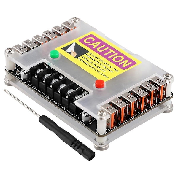 ATX-virtalähteen Breakout-levy ja kotelosarja 3,3 V, 5 V, 12 V, -12 V lähtöjännitteellä ja 12 USB-portilla, 3 A maksimilähtö