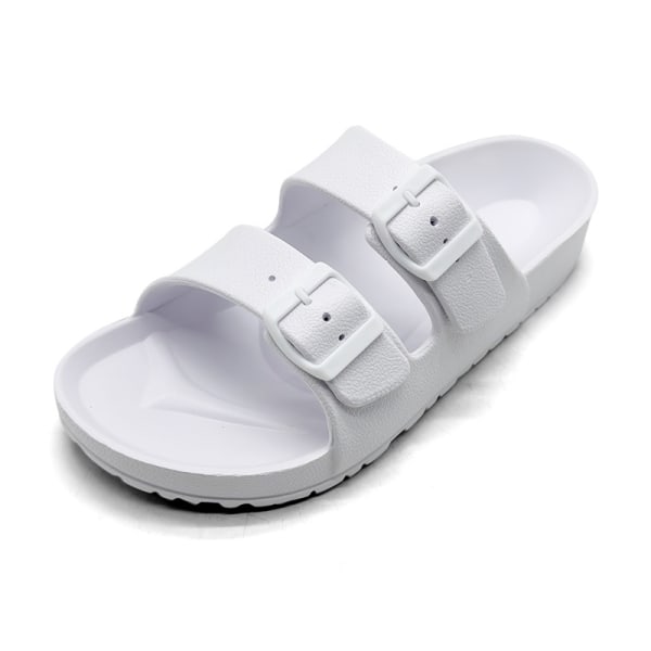 2024 Nye sommer casual herre dobbelt rem EVA sandaler åben tå herre tøfler trendy strand sandaler White 40