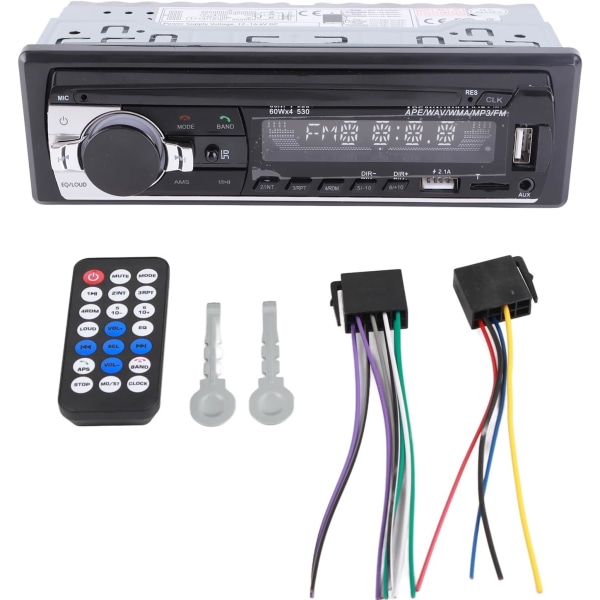 Dobbelt USB AUX Bluetooth Bilmonteret FM-radio Håndfri opkald Lossless Bilmusik MP3-afspiller med fjernbetjening Understøtter TF-kort, MMC-kort, U-disk