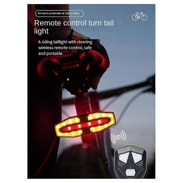 Elektrisk Scooter Signal Baklys med Hornvarsling, Blinklys, USB-Lading, Baklys, Nattkjøring Advarselslys